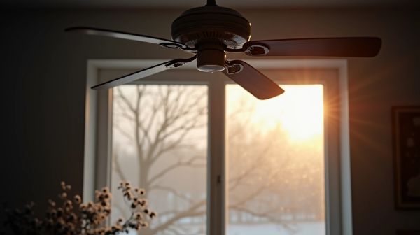 Le sens de rotation d'un ventilateur de plafond change tout en hiver